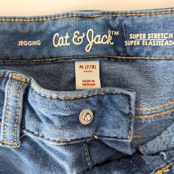 Girls' Mid-Rise Soft Knit Jeggings - Cat & Jack™ Medium Wash M VGUC - Picture 4 of 5